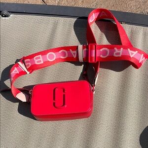 Marc Jacobs Vibrant Red Crossbody with Logo Strap